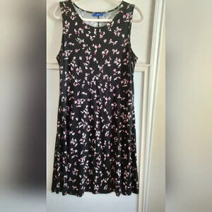 APT 9 Women's L Black Summer Dress Pink/Gray/White Wind-Whisper spots
